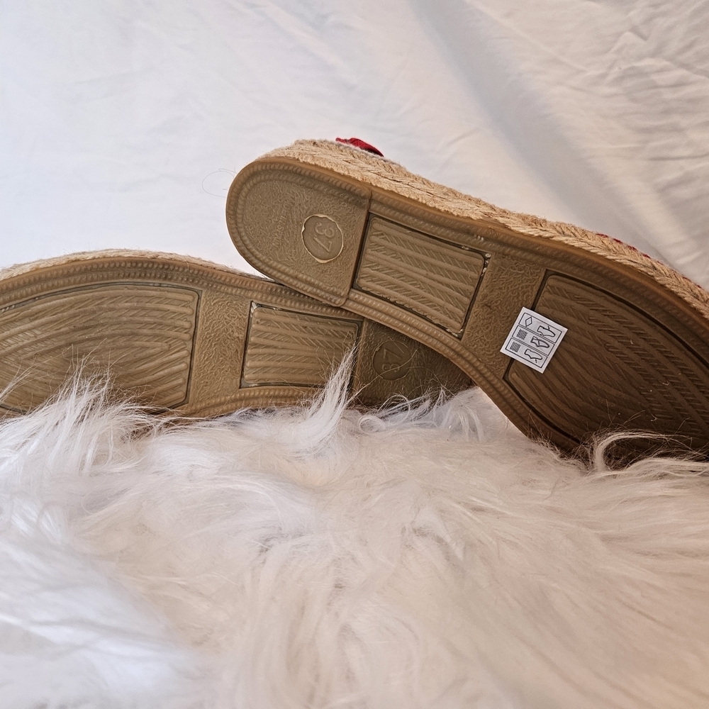 Diegos Classic Spanish Handmade Red Anklestrap Espadrilles for Women Size 37 NWT - Picture 7 of 15